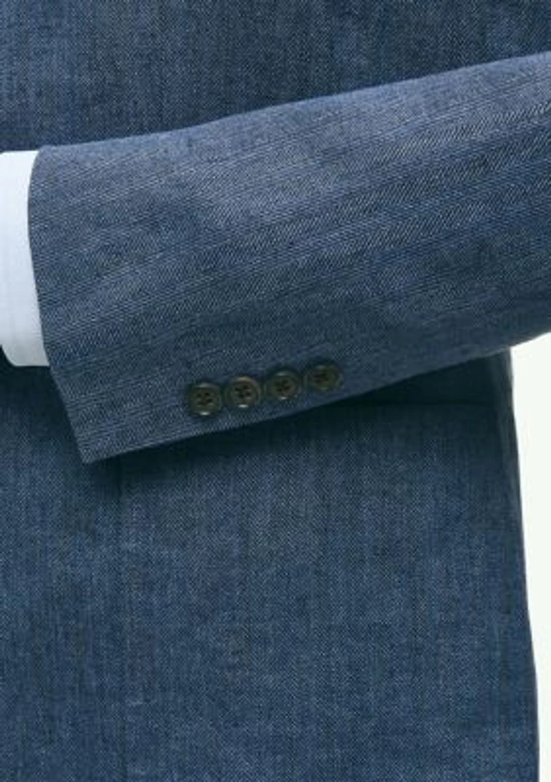 Slim Fit Linen Blend Herringbone Suit Separate Jacket