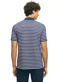 Men's Golf Performance Stripe Jersey Polo Shirt