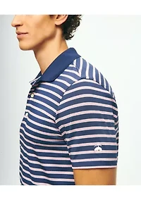 Men's Golf Performance Stripe Jersey Polo Shirt