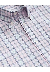 Men's Short Sleeve Plaid Button Down Shirt