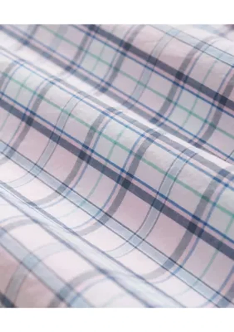Men's Short Sleeve Plaid Button Down Shirt