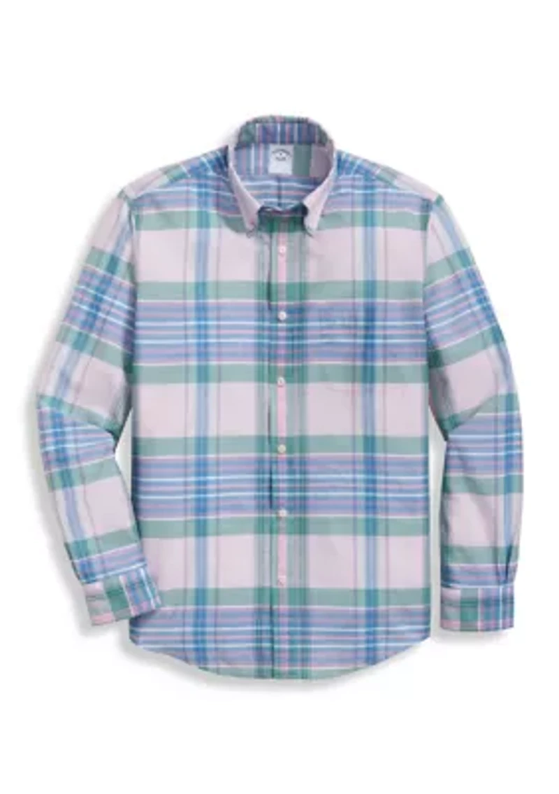 Men's Long Sleeve Plaid Button Down Shirt