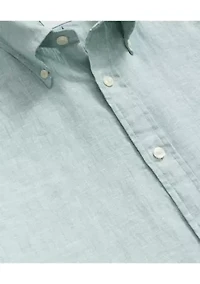 Men's Short Sleeve Linen Button Down Shirt