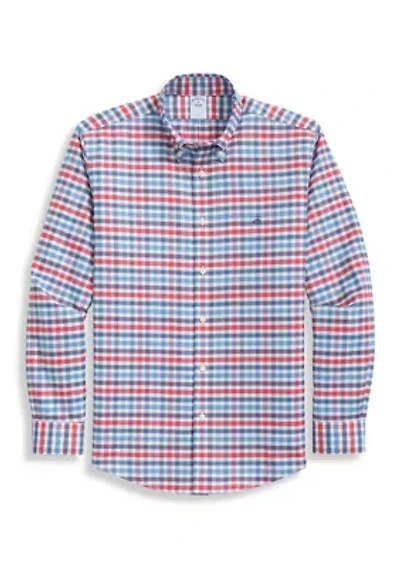 Men's Check Print Button Down Shirt