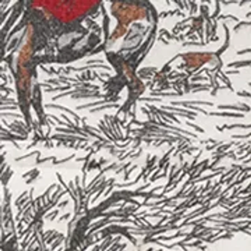 Cotton Flannel Archive Equestrian Print Sport Shirt