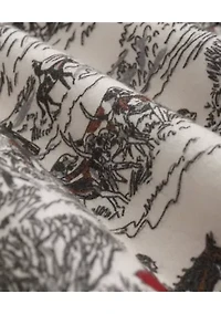 Cotton Flannel Archive Equestrian Print Sport Shirt