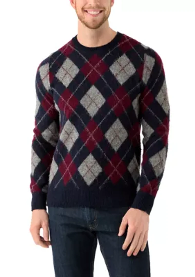 Men's Brushed Wool Argyle Sweater