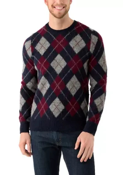 Men's Brushed Wool Argyle Sweater