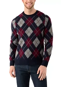 Men's Brushed Wool Argyle Sweater