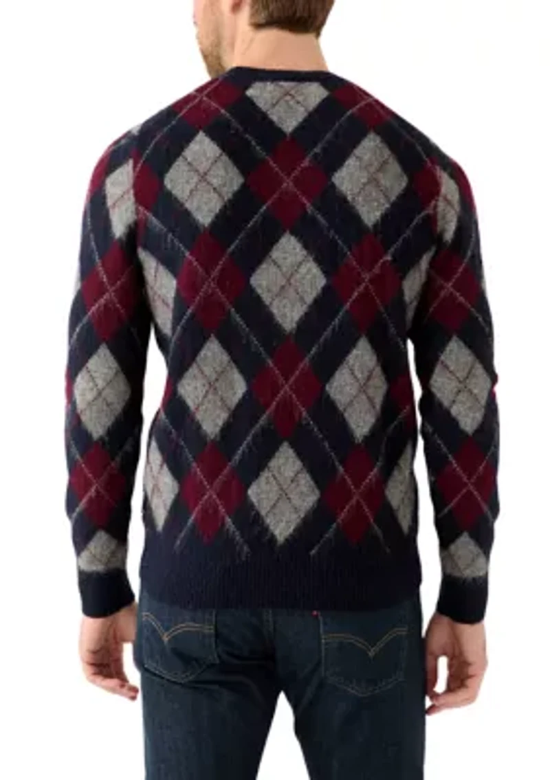 Men's Brushed Wool Argyle Sweater