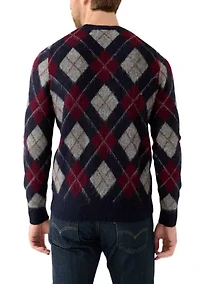 Men's Brushed Wool Argyle Sweater