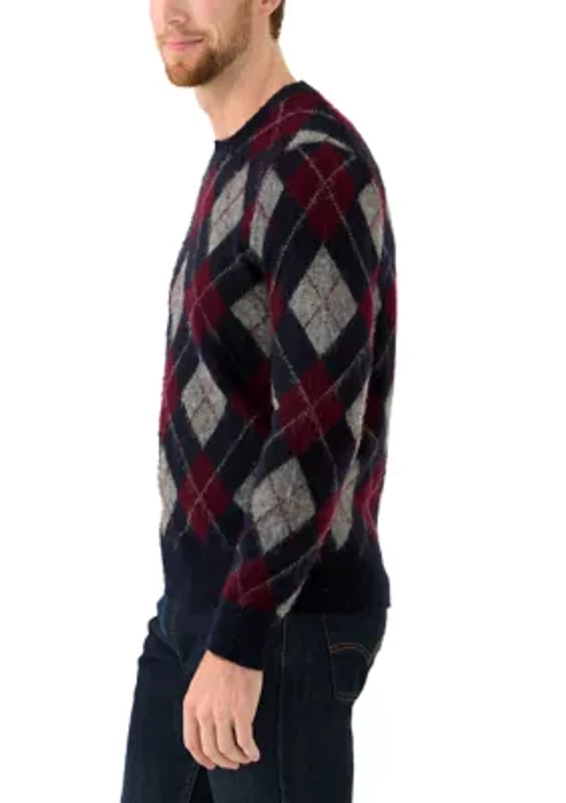 Men's Brushed Wool Argyle Sweater