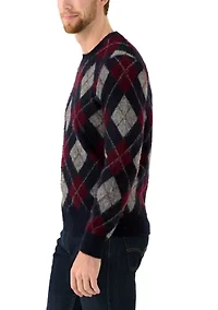 Men's Brushed Wool Argyle Sweater