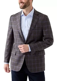 Men's Classic Fit Merino Wool Overcheck Sport Coat