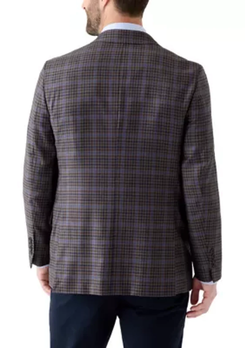 Men's Classic Fit Merino Wool Overcheck Sport Coat