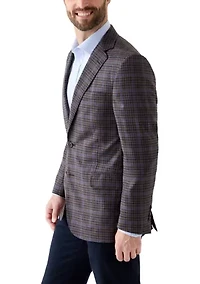 Men's Classic Fit Merino Wool Overcheck Sport Coat