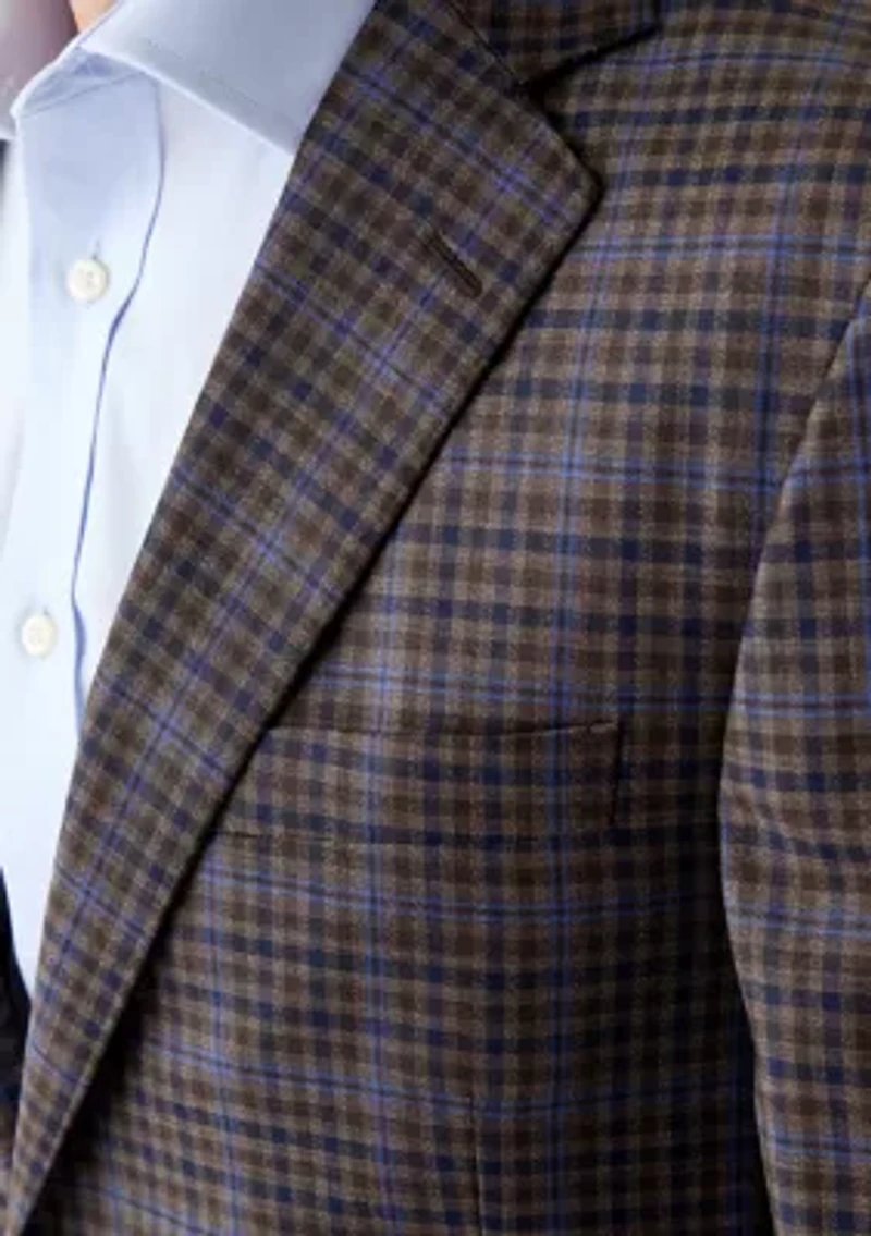 Men's Classic Fit Merino Wool Overcheck Sport Coat