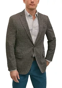 Classic Fit Cotton Wool Blend Knit Check Sport Coat