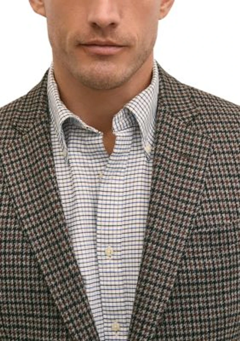 Classic Fit Cotton Wool Blend Knit Check Sport Coat