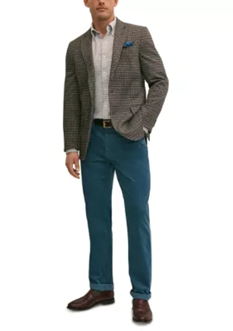 Classic Fit Cotton Wool Blend Knit Check Sport Coat