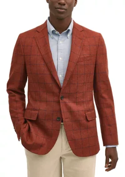 Women's Classic Fit Wool-Cashmere Tweed Windowpane 1818 Sport Coat