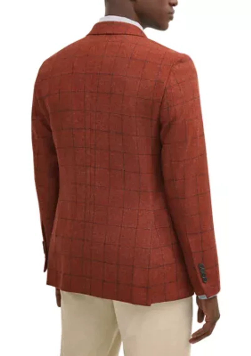 Women's Classic Fit Wool-Cashmere Tweed Windowpane 1818 Sport Coat
