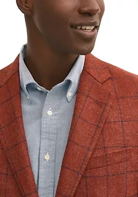 Women's Classic Fit Wool-Cashmere Tweed Windowpane 1818 Sport Coat