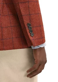 Women's Classic Fit Wool-Cashmere Tweed Windowpane 1818 Sport Coat