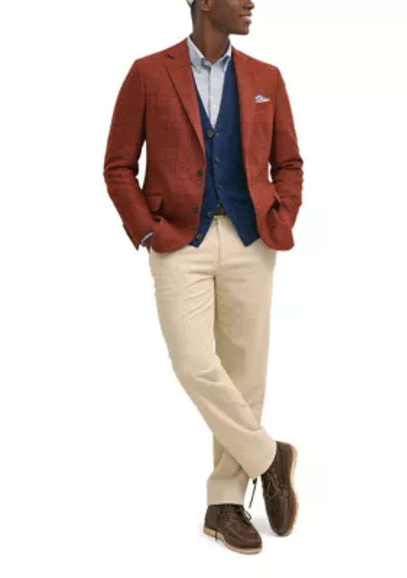 Women's Classic Fit Wool-Cashmere Tweed Windowpane 1818 Sport Coat