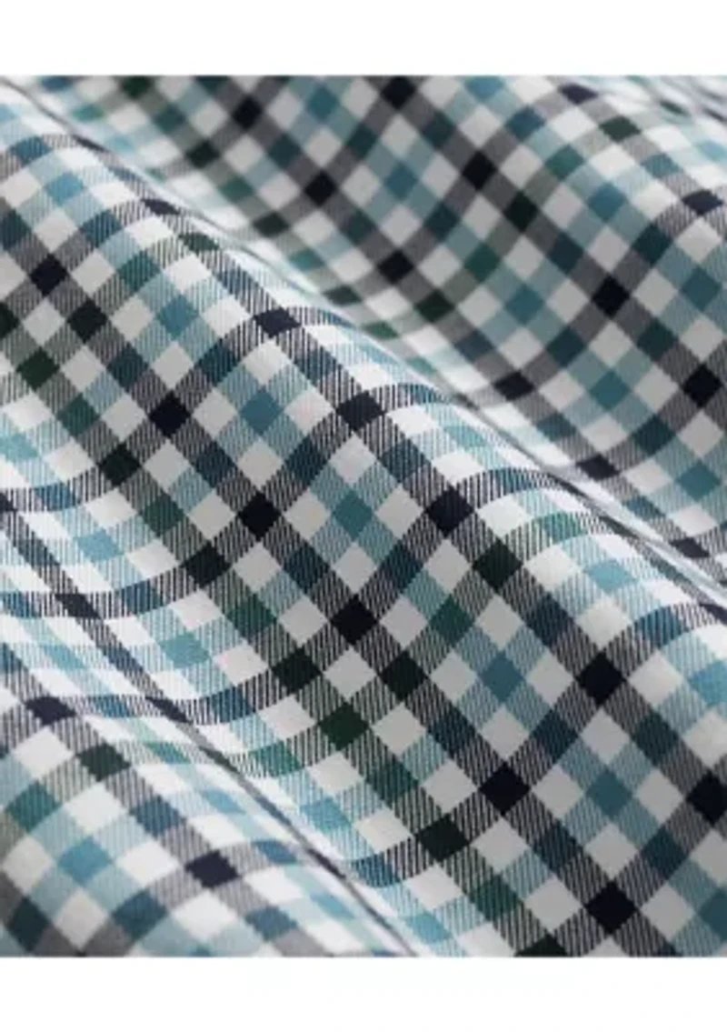 Stretch Supima Cotton Non-Iron Twill Polo Button Down, Check Sport Shirt