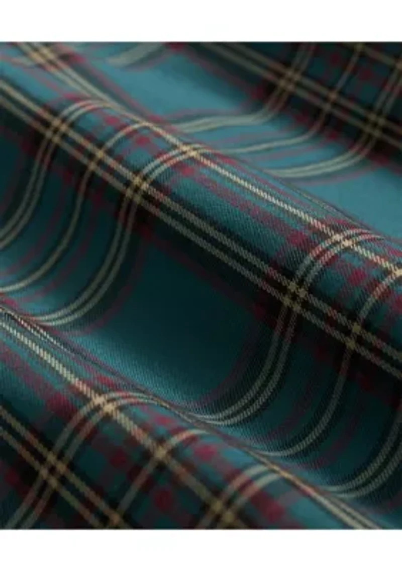 Men's Plaid Twill Polo Button Down Shirt
