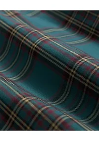 Men's Plaid Twill Polo Button Down Shirt