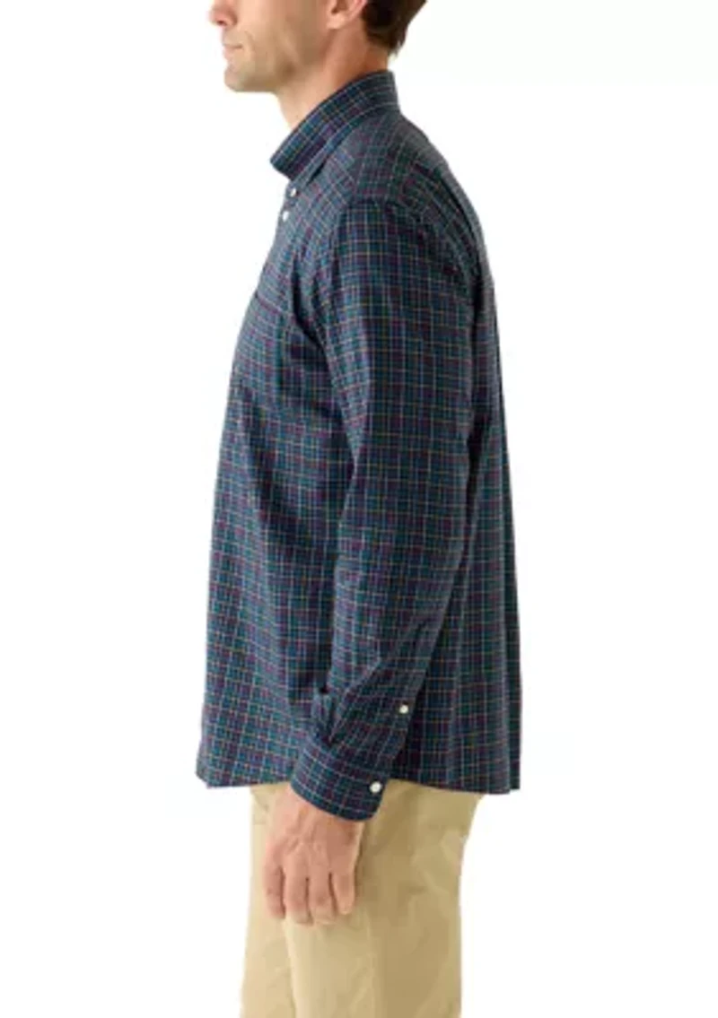 Men's Stretch Supima Cotton Non-Iron Twill Polo Button Down Sport Shirt