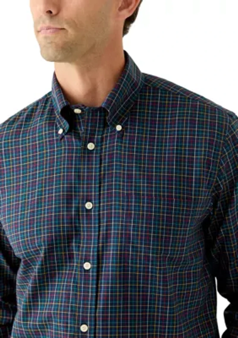 Men's Stretch Supima Cotton Non-Iron Twill Polo Button Down Sport Shirt