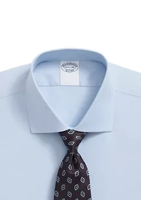 Men's Stretch Supima Cotton Non-Iron English Spread Collar Herringbone Dress Shirt