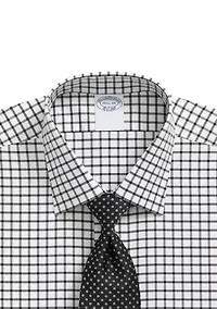 Men's Stretch Supima Twill Ainsley Collar Windowpane Dress Shirt
