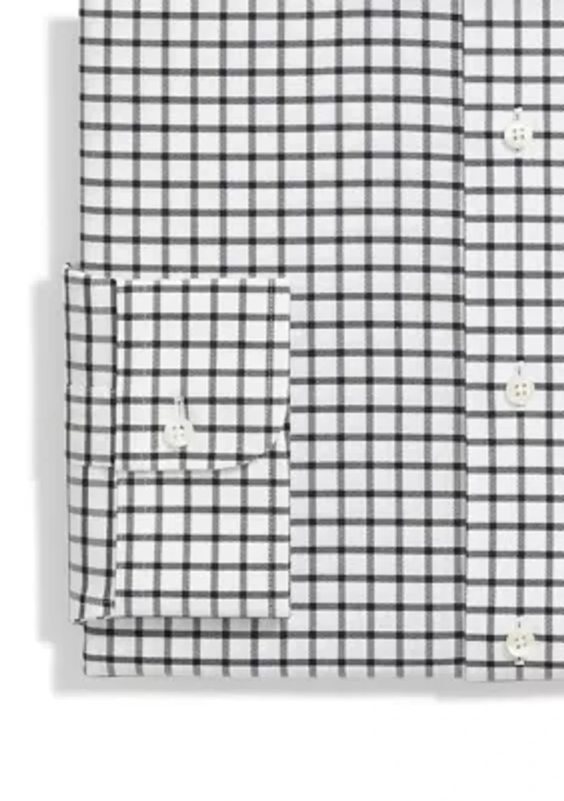 Men's Stretch Supima Twill Ainsley Collar Windowpane Dress Shirt