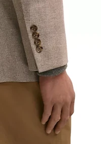 Men's Check Knit Plaid Blazer