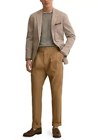 Men's Check Knit Plaid Blazer