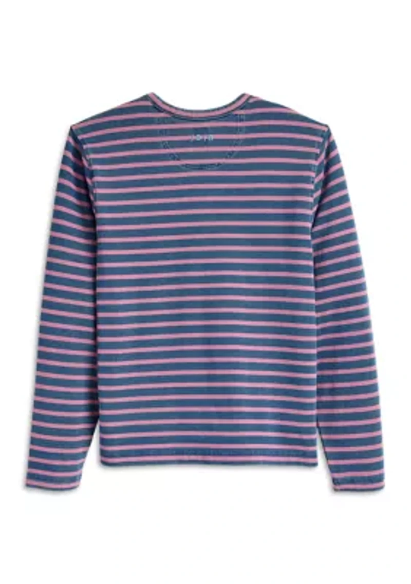 Men's Knit Indigo Mariner Striped Long Sleeve T-Shirt