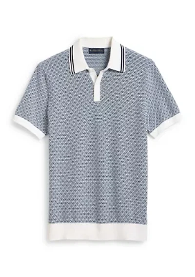 Men's Textured Diamond Polo Shirt
