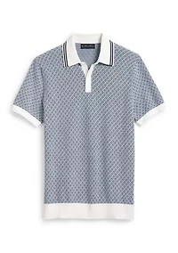 Men's Textured Diamond Polo Shirt