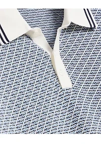 Men's Textured Diamond Polo Shirt