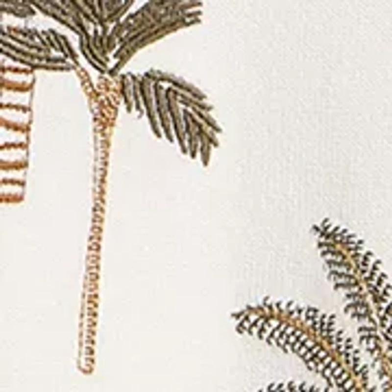 Men's Embroidered Palm Tree Polo Cardigan