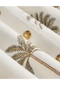 Men's Embroidered Palm Tree Polo Cardigan