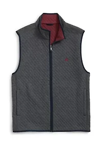 Cotton-Blend Diamond-Quilted Full-Zip Vest