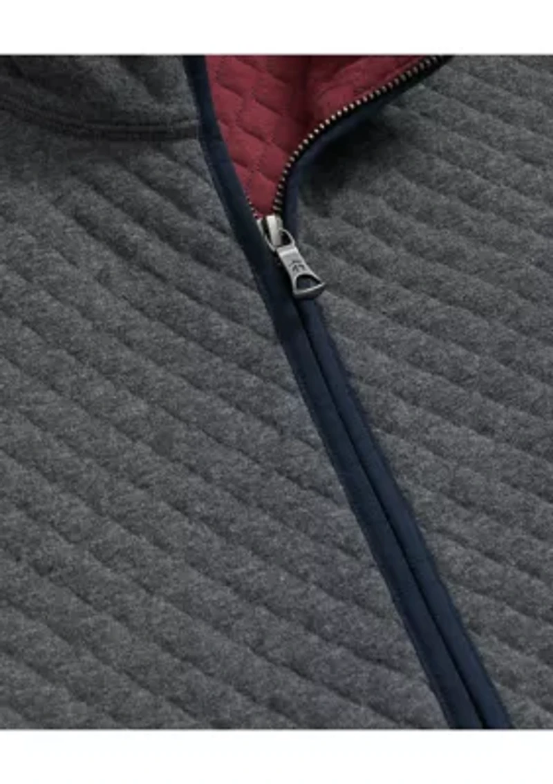 Cotton-Blend Diamond-Quilted Full-Zip Vest