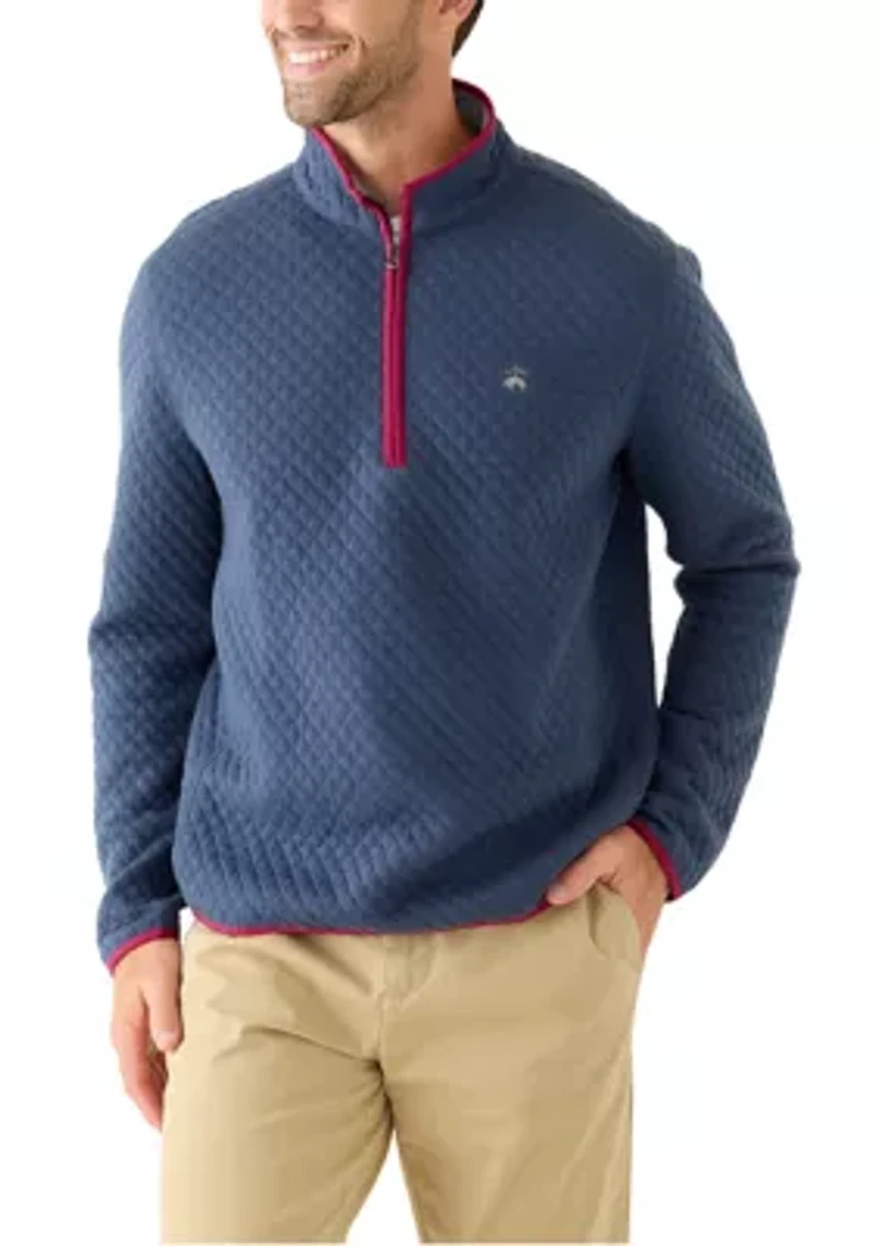 Men's Diamond-Quilted Half-Zip Jacket