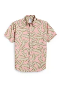 Men's Poplin Palm Tree Print Shirt