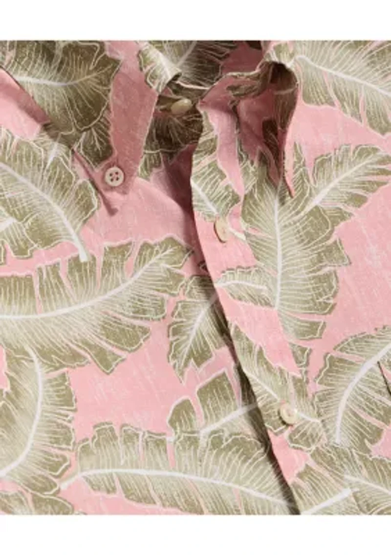 Men's Poplin Palm Tree Print Shirt